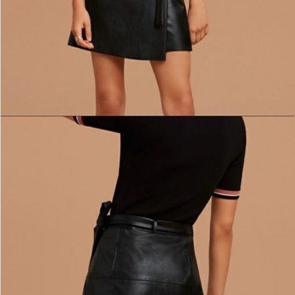 Wilfred Black Spurlock faux leather Mini Skirt size XS - Picture 3 of 6